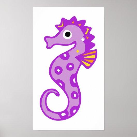 zeepaard-313946 CARTOON CUTE seahorse fish ocea Poster (Voorkant)