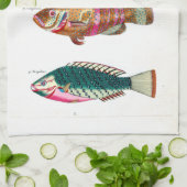 Zeepaard en vis theedoek (Gevouwen)