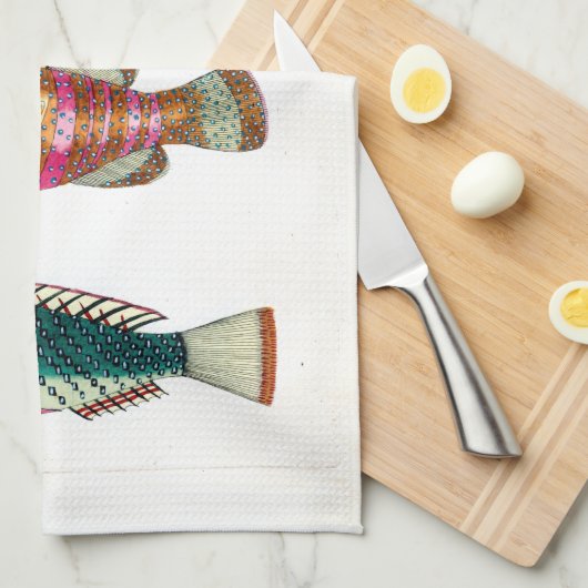 Zeepaard en vis theedoek (Quarter Fold)