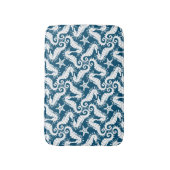 Zeepaard en zeeduivel - Blue Sealife Pattern Badmat (Voorkant Verticaal)