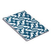 Zeepaard en zeeduivel - Blue Sealife Pattern Notitieboek (Rechterzijde)