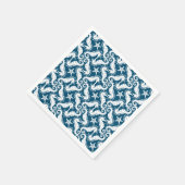 Zeepaard en zeeduivel - Blue Sealife Pattern Servet (Hoek)