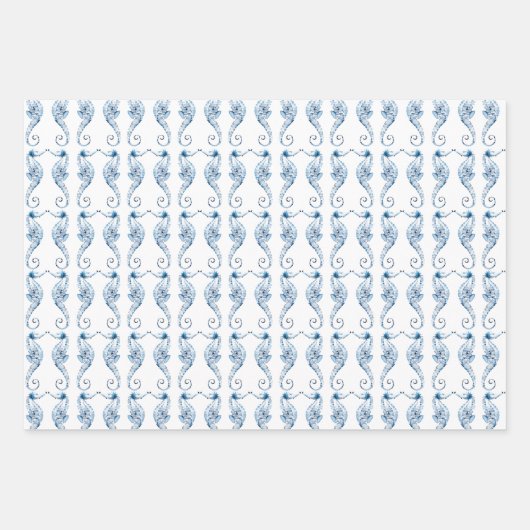 Zeepaard en zeeduivel inpakpapier vel (Voorkant)