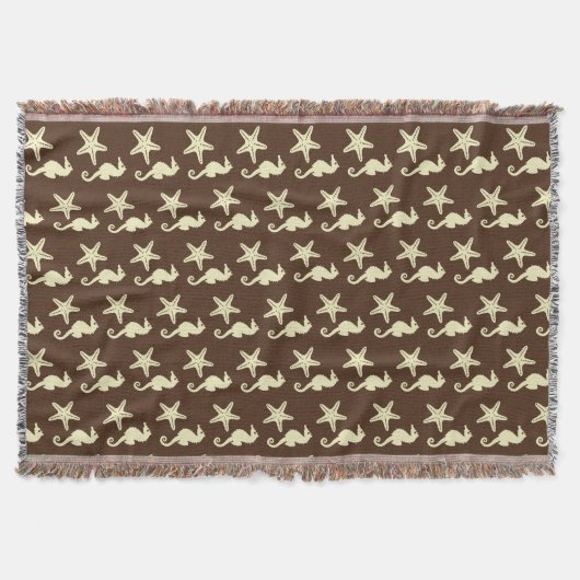 Zeepaard en zeester — donkerbruin en beige deken (Voorkant)
