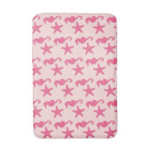 Zeepaard en zeester - koraalroze badmat (Voorkant Verticaal)