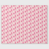 Zeepaard en zeester - koraalroze cadeaupapier (Vlak)