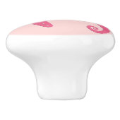 Zeepaard en zeester - koraalroze tinten keramische knop (Zijkant)