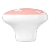 Zeepaard en zeester - Licht koraalroze Keramische Knop (Zijkant)