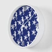 Zeepaard en zeester - marineblauw en wit (Hoek)