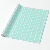 Zeepaard en zeester - wit op bleke aqua cadeaupapier (Uitgerold)