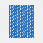Zeepaard en zeester - wit op kobalblauw fleece deken (Voorkant)