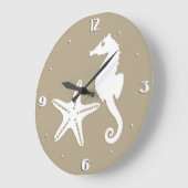 Zeepaard en zeester - wit op tauptan grote klok (Hoek)