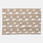 Zeepaard en zeester - wit op tauptan theedoek (Horizontaal)