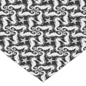 Zeepaard en zeester - zwart en wit patroon korte tafelloper (Hoek)