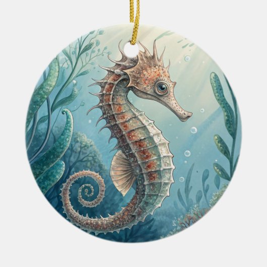 zeepaard keramisch ornament (Voorkant)