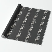 Zeepaard kunst cadeaupapier (Uitgerold)