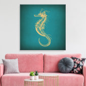 zeepaard Nautical Ocean Art Zee Horse Canvas Afdruk (Insitu (Woonkamer))