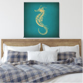 zeepaard Nautical Ocean Art Zee Horse Canvas Afdruk (Insitu (Slaapkamer))