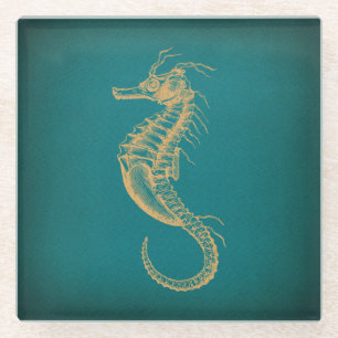 zeepaard Nautical Ocean Art Zee Horse Glazen Onderzetter