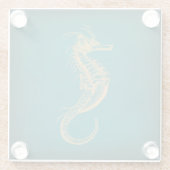 zeepaard Nautical Ocean Art Zee Horse Glazen Onderzetter (Achterkant)