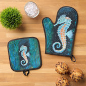 Zeepaard ovenwant en pannenlap set (Top down)