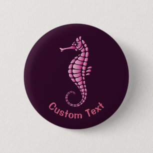 Zeepaard Roze Ronde Button 5,7 Cm