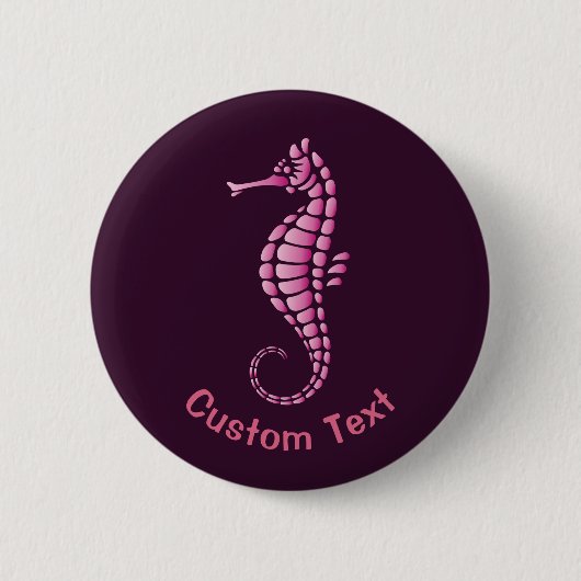 Zeepaard Roze Ronde Button 5,7 Cm (Voorkant)