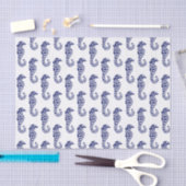 Zeepaard Silhouet Strand Thema - Blauw Tissuepapier (Craft)