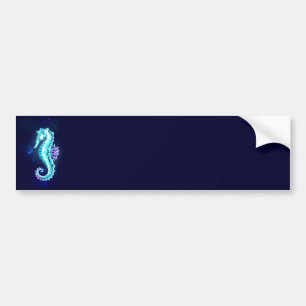Zeepaard van kristal ijs op blauwe achtergrond bumpersticker