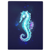 Zeepaard van kristal ijs op blauwe achtergrond klembord (Achterkant)
