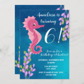 Zeepaard Verjaardagsuitnodiging Kaart (Voorkant / Achterkant)