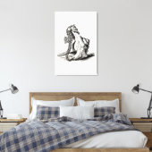  zeepaard Zee Horse Trumpet Shell Beach Canvas Afdruk (Insitu (Slaapkamer))