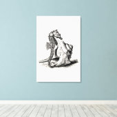  zeepaard Zee Horse Trumpet Shell Beach Canvas Afdruk (Insitu (Houten vloer))