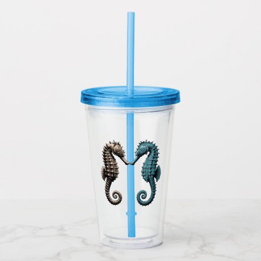 Zeepaarden acryl drinkbeker (Voorkant)