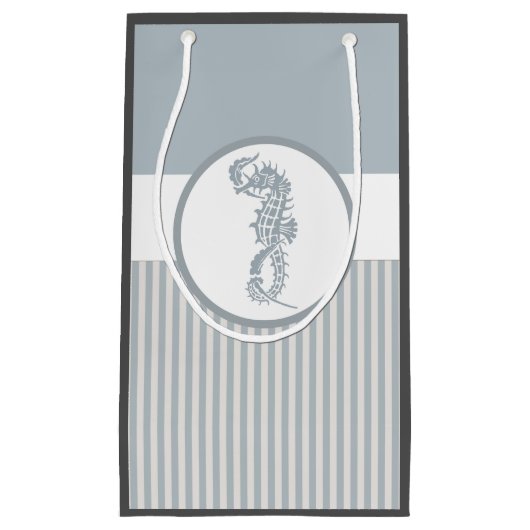 Zeepaarden Blauw Klassieke Naustische Elegantie Klein Cadeauzakje (Voorkant)