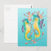 zeepaarden blauwgroen staarten briefkaart (Voorkant / Achterkant)