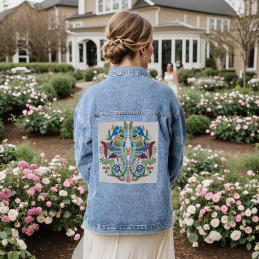 Zeepaarden Denim Jas Jacket (Huwelijk Achterkant)