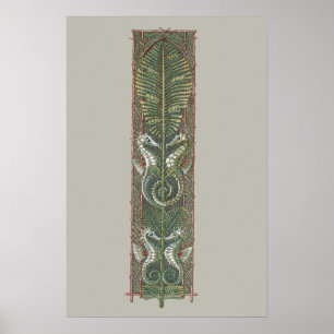 Zeepaarden en Zeewier, Vintage Art Nouveau Poster