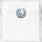 Zeepaarden Fractale Kunst, Ronde Sticker (Tas)