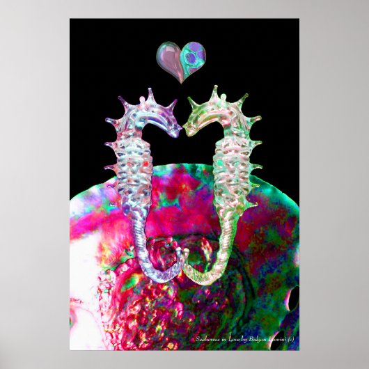 ZEepaARDEN IN DE LIEFDE EN ROZE PARELMOER Poster (Voorkant)