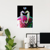 ZEepaARDEN IN DE LIEFDE EN ROZE PARELMOER Poster (Thuiskantoor)