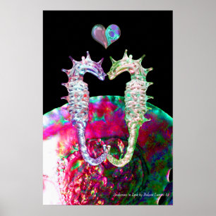 ZEepaARDEN IN DE LIEFDE EN ROZE PARELMOER Poster