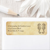  zeepaarden in Love Ocean Beach Address Etiket (Insitu)