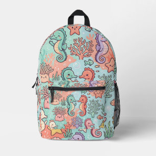 Zeepaarden Koraalrif Rugzak – Cute Patroon
