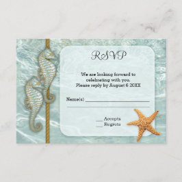 Zeepaarden Nautische Trouwkaart RSVP Kaart