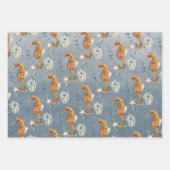 zeepaarden onder het diepblauw Zee Inpakpapier Vel (Voorkant 2)