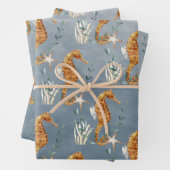 zeepaarden onder het diepblauw Zee Inpakpapier Vel (In situ)