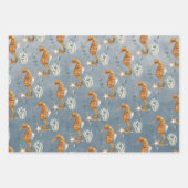 zeepaarden onder het diepblauw Zee Inpakpapier Vel (Voorkant 3)