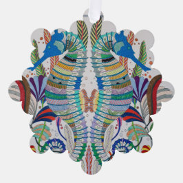 Zeepaarden Papier Ornament Kaart