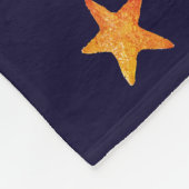 Zeepaarden, schelpen en zeeen sterren op blauw fleece deken (Hoek)